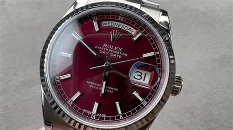 rolex cherry dial|Rolex watch with red dial.